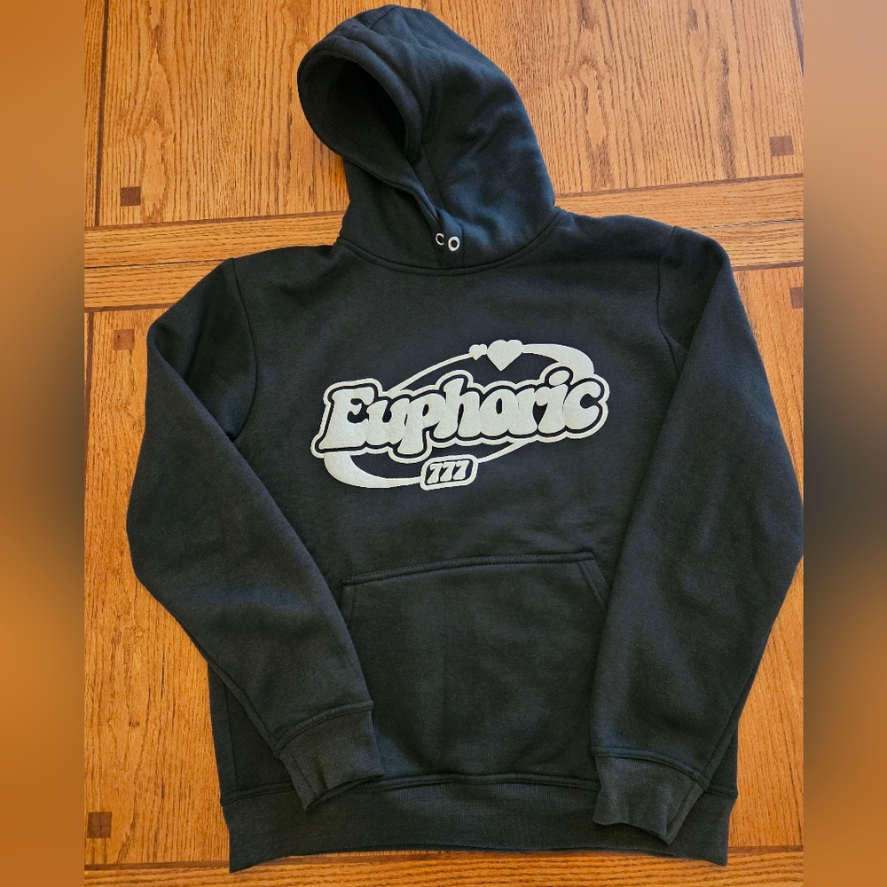 Euphoric Men's Black Puffer Logo Hoodie